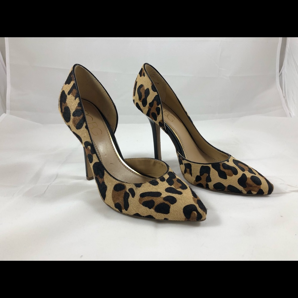 BCBG Paris Leopard Calf Hair Pumps